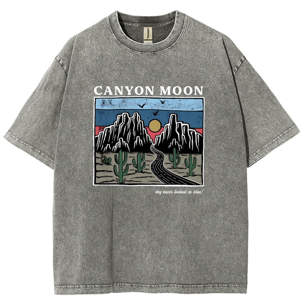 Washed T-Shirt | Landscape Unisex Fit Canyon Moon | TIDESENCE