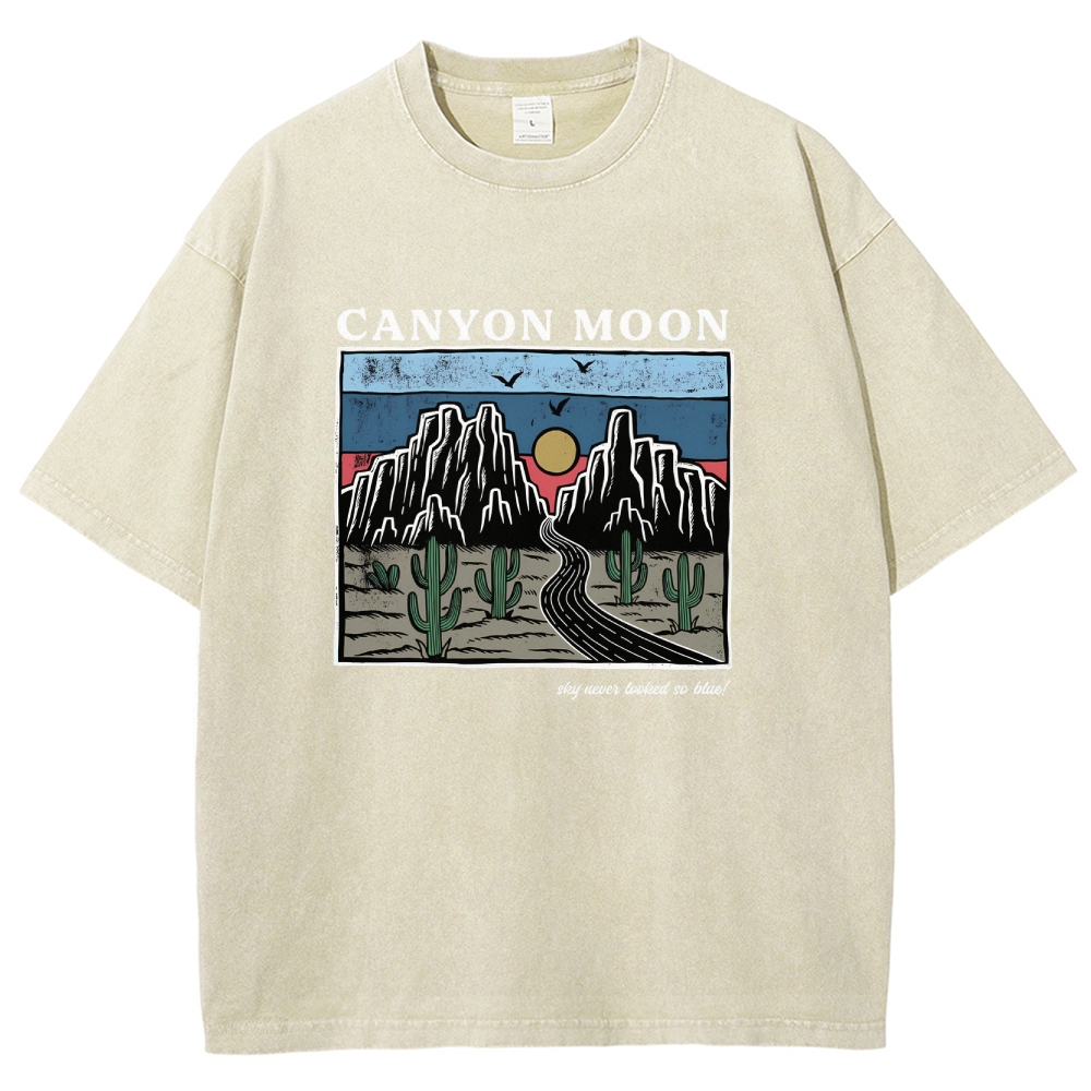 Washed T-Shirt | Landscape Unisex Fit Canyon Moon | TIDESENCE
