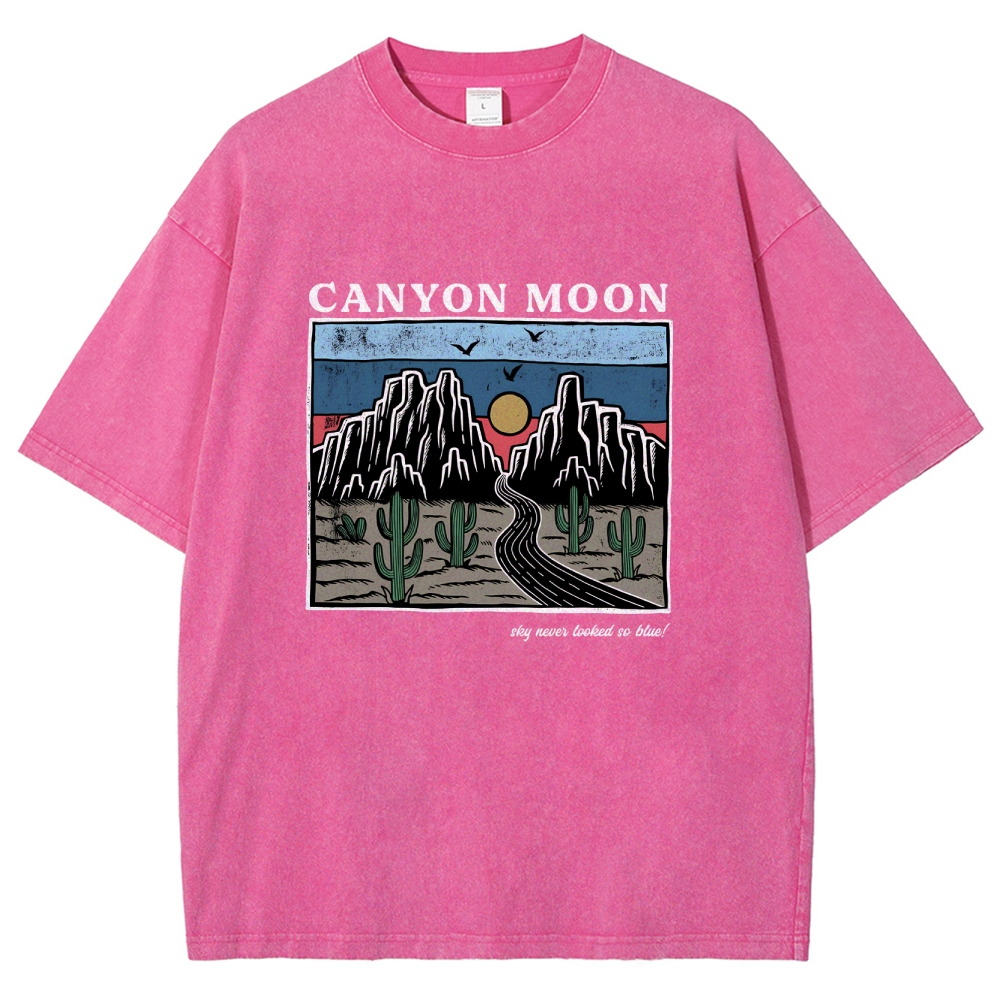 Washed T-Shirt | Landscape Unisex Fit Canyon Moon | TIDESENCE