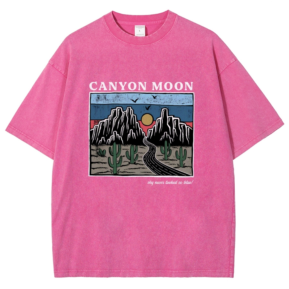 Washed T-Shirt | Landscape Unisex Fit Canyon Moon | TIDESENCE