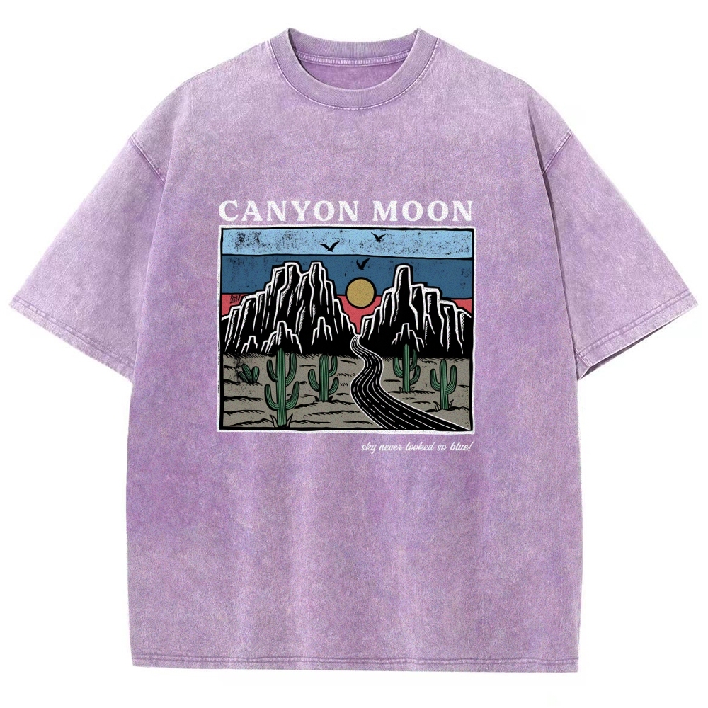 Washed T-Shirt | Landscape Unisex Fit Canyon Moon | TIDESENCE