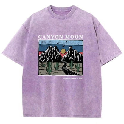 Washed T-Shirt | Landscape Unisex Fit Canyon Moon | TIDESENCE