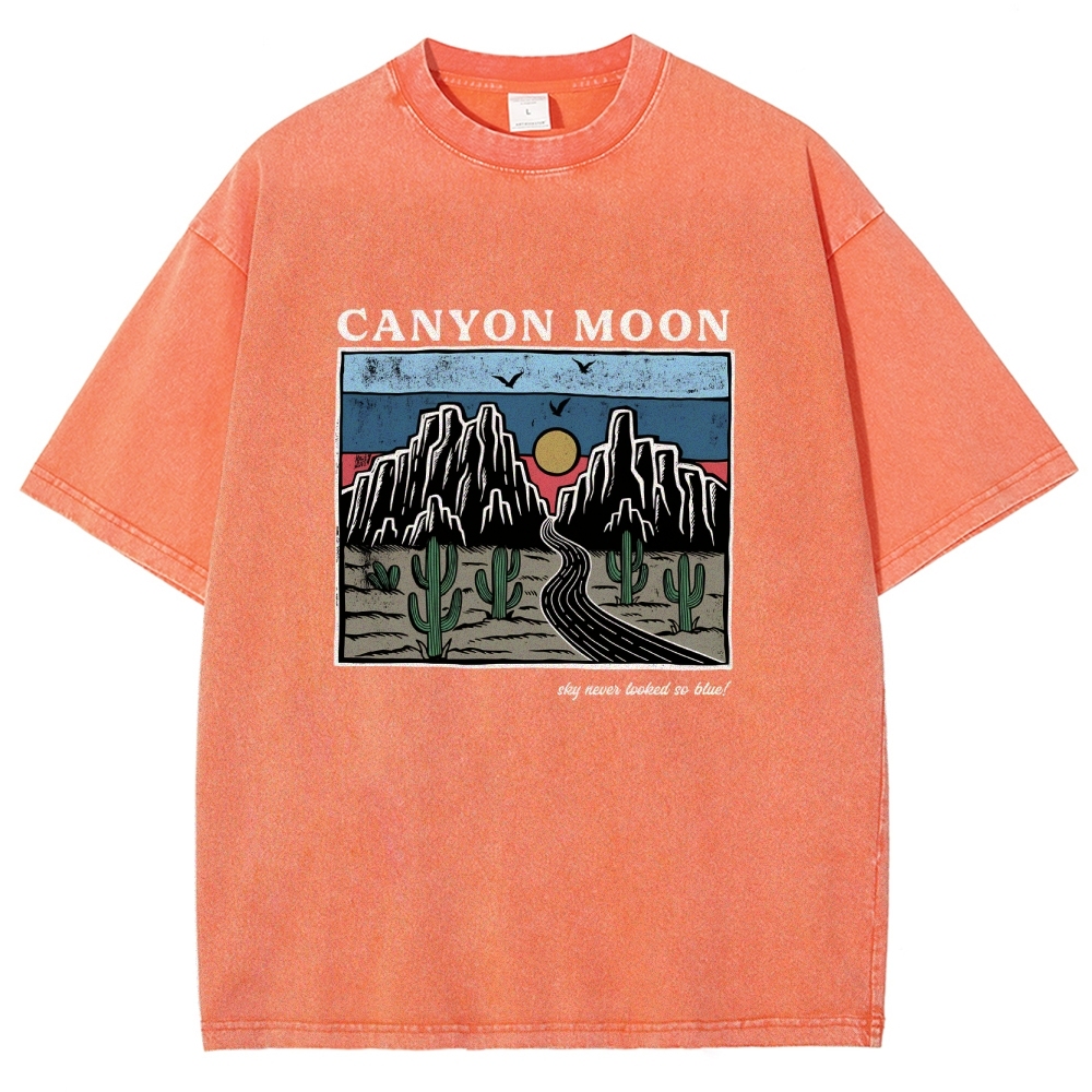 Washed T-Shirt | Landscape Unisex Fit Canyon Moon | TIDESENCE