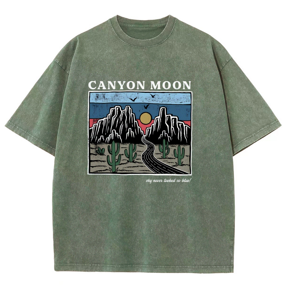 Washed T-Shirt | Landscape Unisex Fit Canyon Moon | TIDESENCE