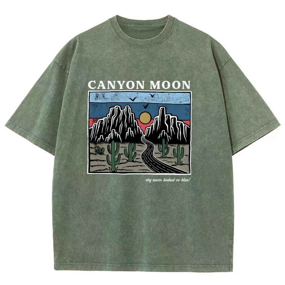 Washed T-Shirt | Landscape Unisex Fit Canyon Moon | TIDESENCE