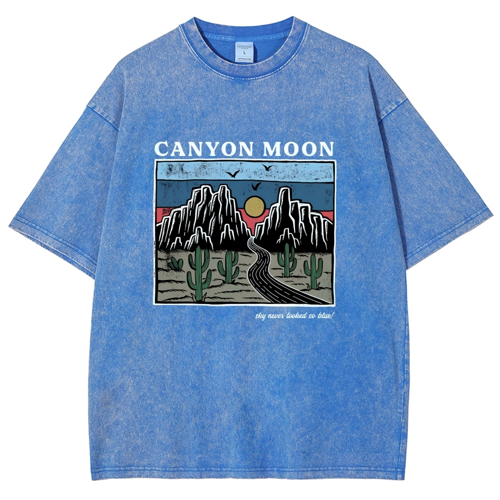 Washed T-Shirt | Landscape Unisex Fit Canyon Moon | TIDESENCE