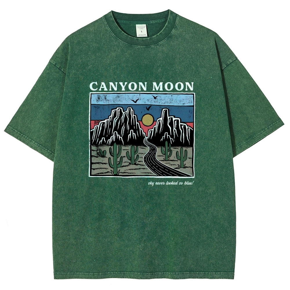 Washed T-Shirt | Landscape Unisex Fit Canyon Moon | TIDESENCE