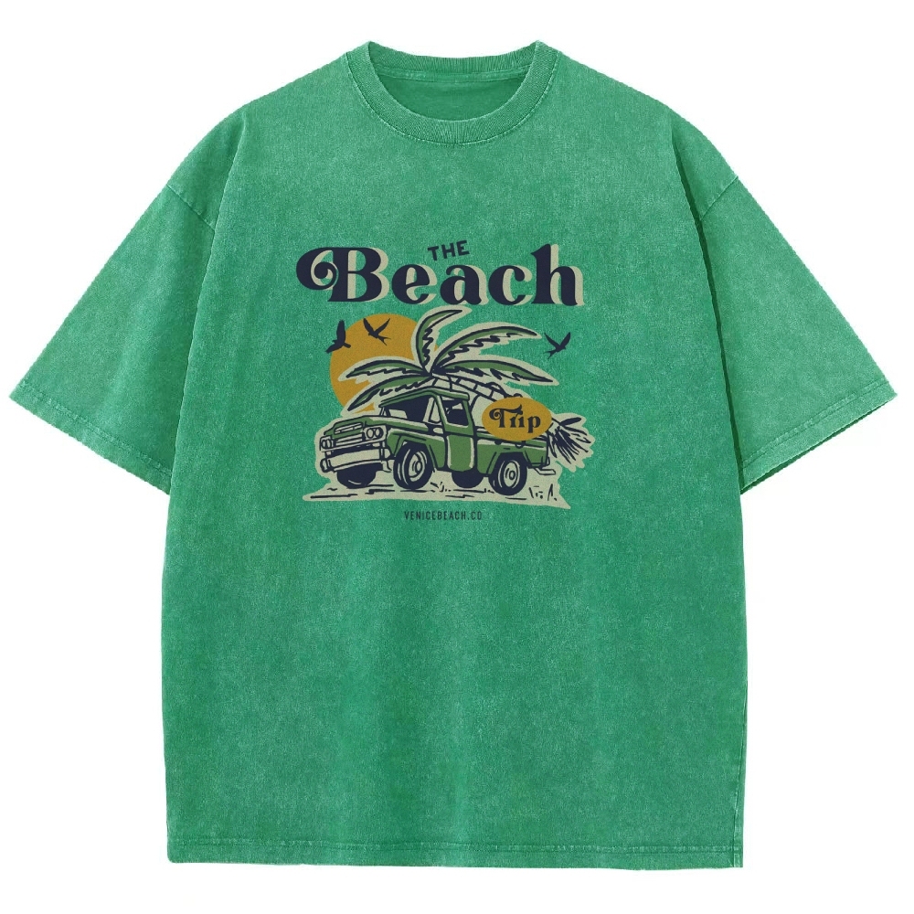 Washed T-Shirt | Journey Trip Unisex Fit The Beach Trip | TIDESENCE