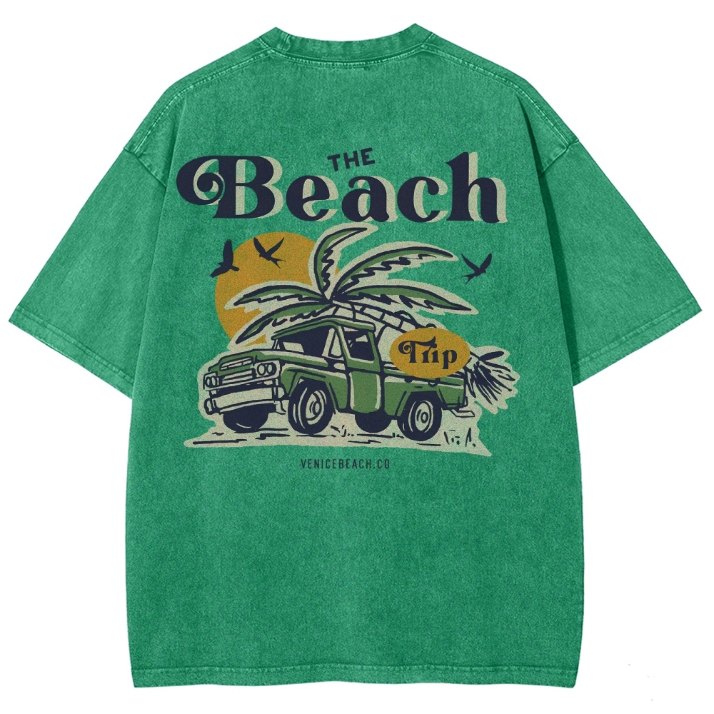 Washed T-Shirt | Journey Trip Unisex Fit The Beach Trip | TIDESENCE