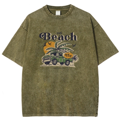 Washed T-Shirt | Journey Trip Unisex Fit The Beach Trip | TIDESENCE