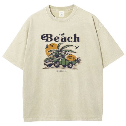 Washed T-Shirt | Journey Trip Unisex Fit The Beach Trip | TIDESENCE