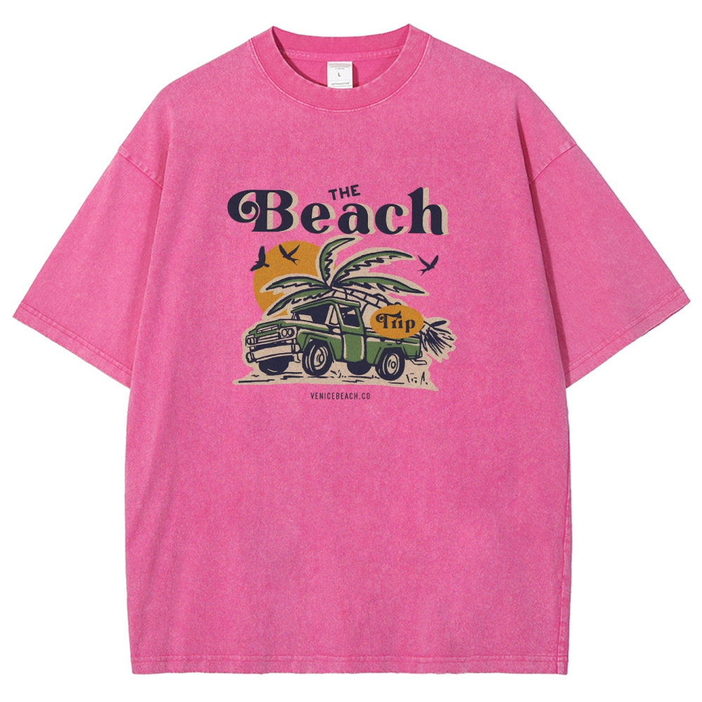 Washed T-Shirt | Journey Trip Unisex Fit The Beach Trip | TIDESENCE