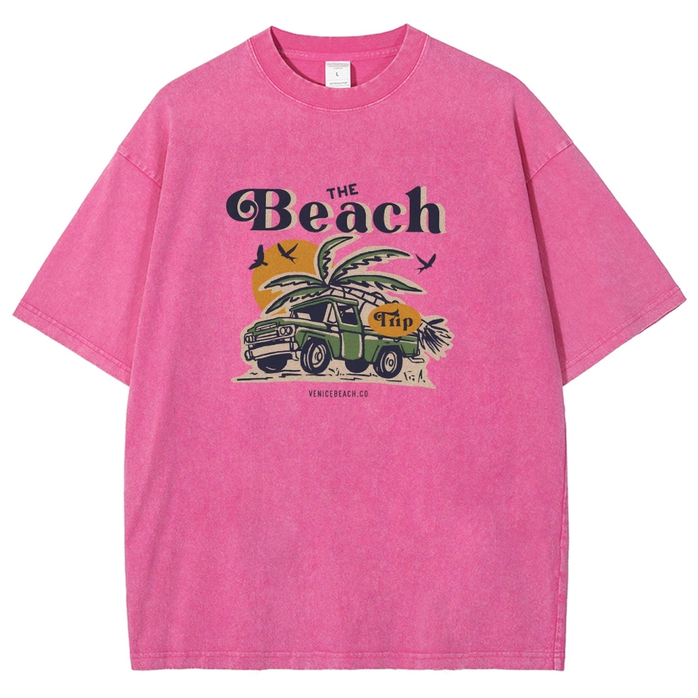 Washed T-Shirt | Journey Trip Unisex Fit The Beach Trip | TIDESENCE