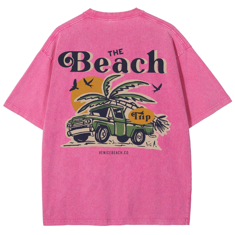 Washed T-Shirt | Journey Trip Unisex Fit The Beach Trip | TIDESENCE