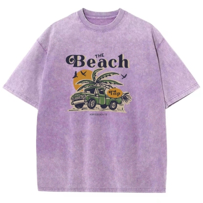 Washed T-Shirt | Journey Trip Unisex Fit The Beach Trip | TIDESENCE
