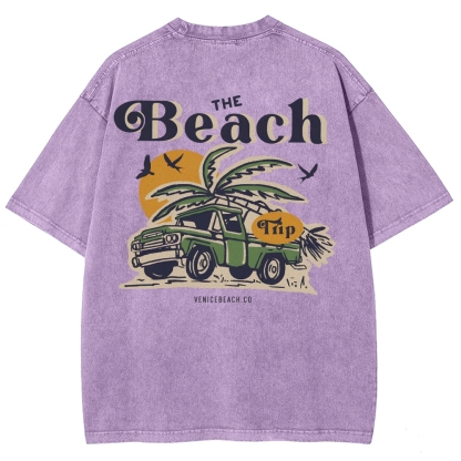 Washed T-Shirt | Journey Trip Unisex Fit The Beach Trip | TIDESENCE