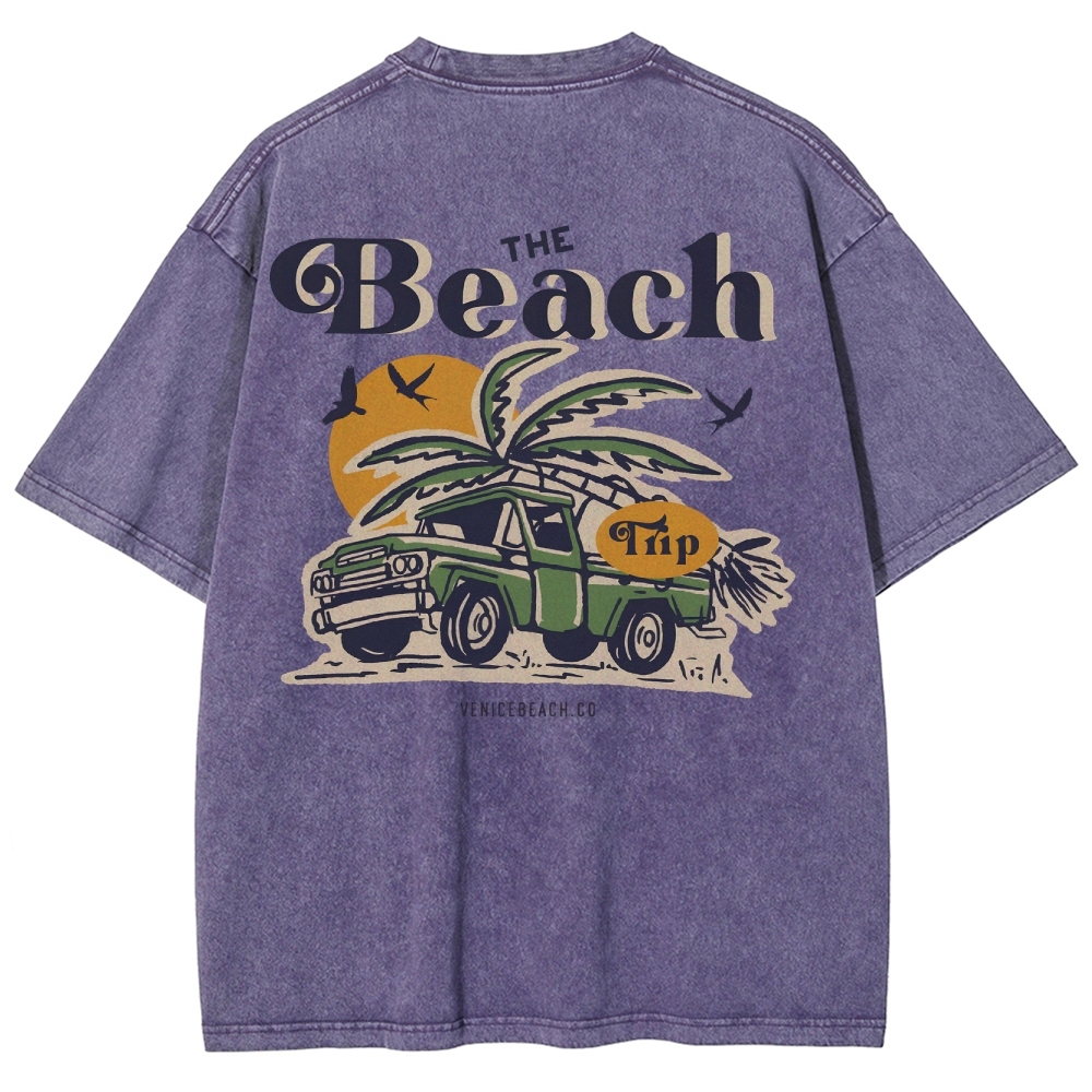 Washed T-Shirt | Journey Trip Unisex Fit The Beach Trip | TIDESENCE
