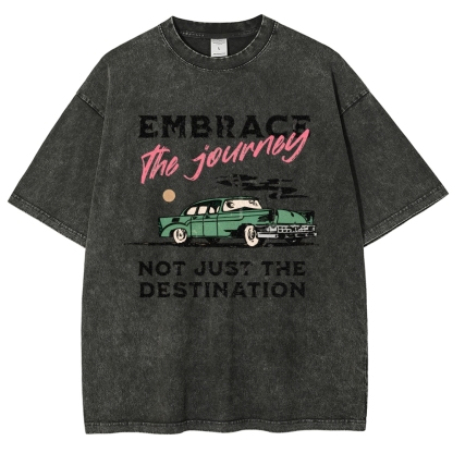 Washed T-Shirt | Unisex Fit Embrace The Journey | TIDESENCE