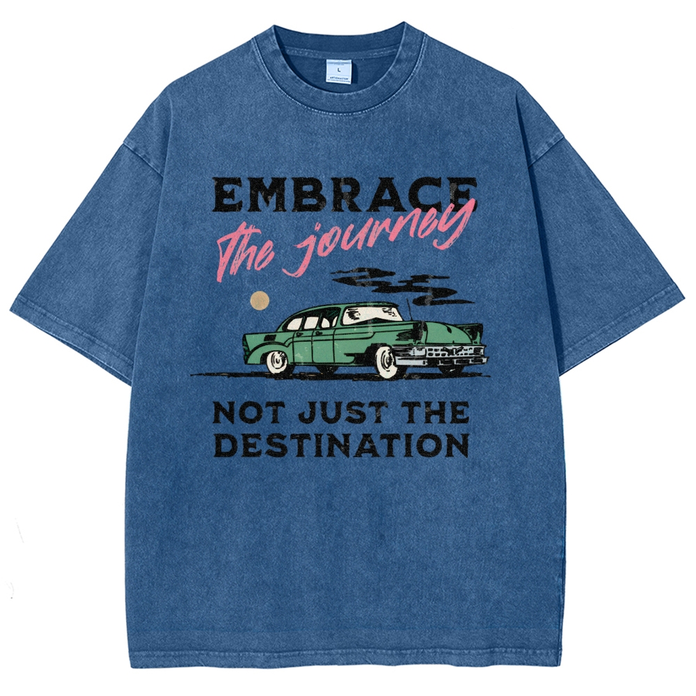 Washed T-Shirt | Unisex Fit Embrace The Journey | TIDESENCE