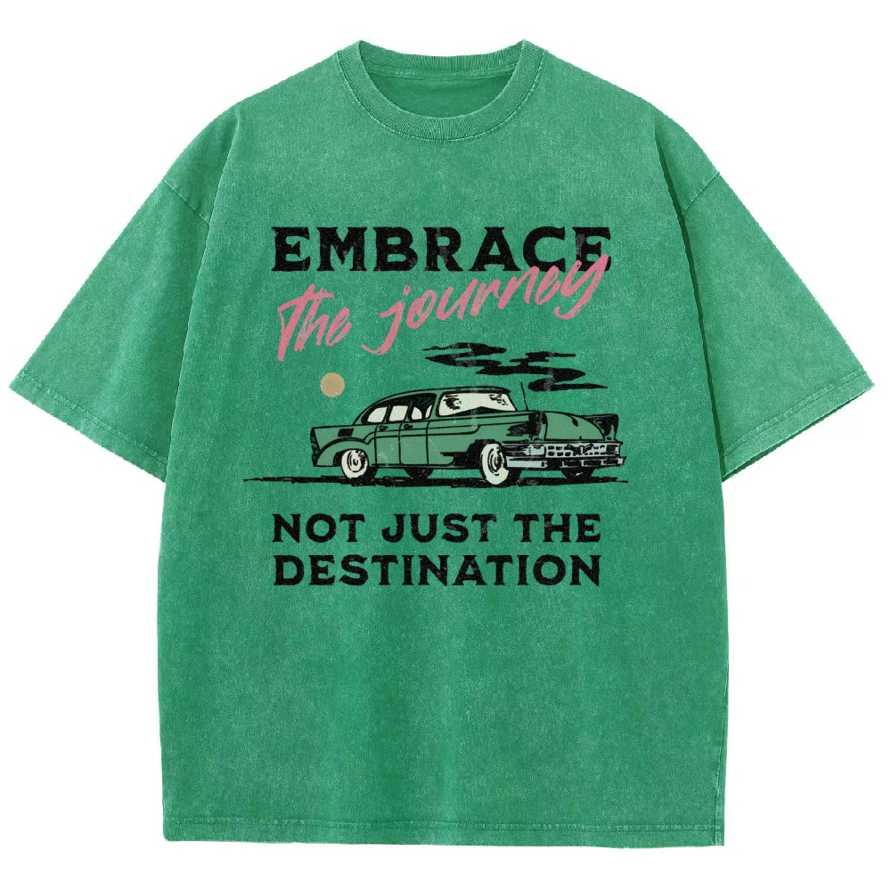 Washed T-Shirt | Unisex Fit Embrace The Journey | TIDESENCE