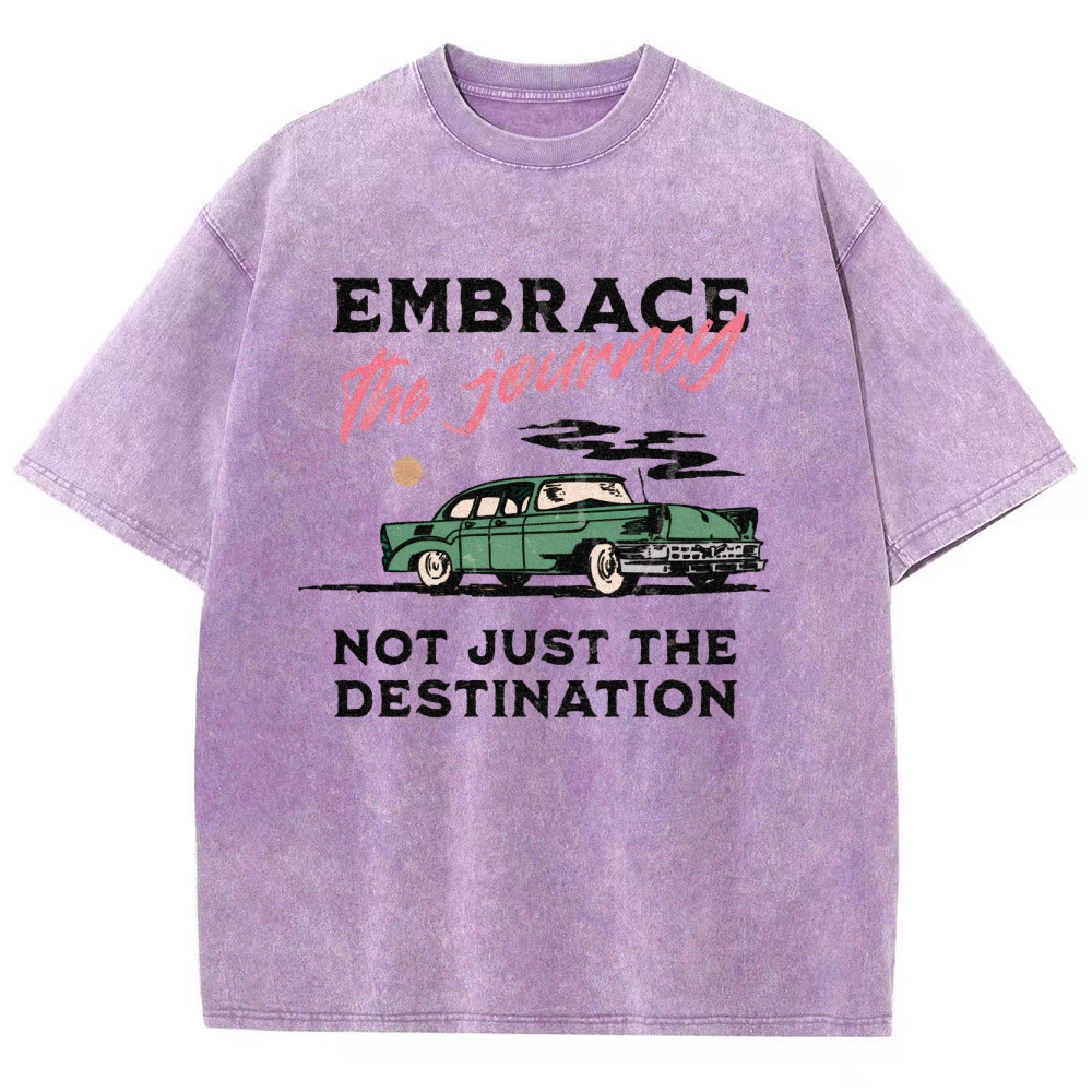Washed T-Shirt | Unisex Fit Embrace The Journey | TIDESENCE