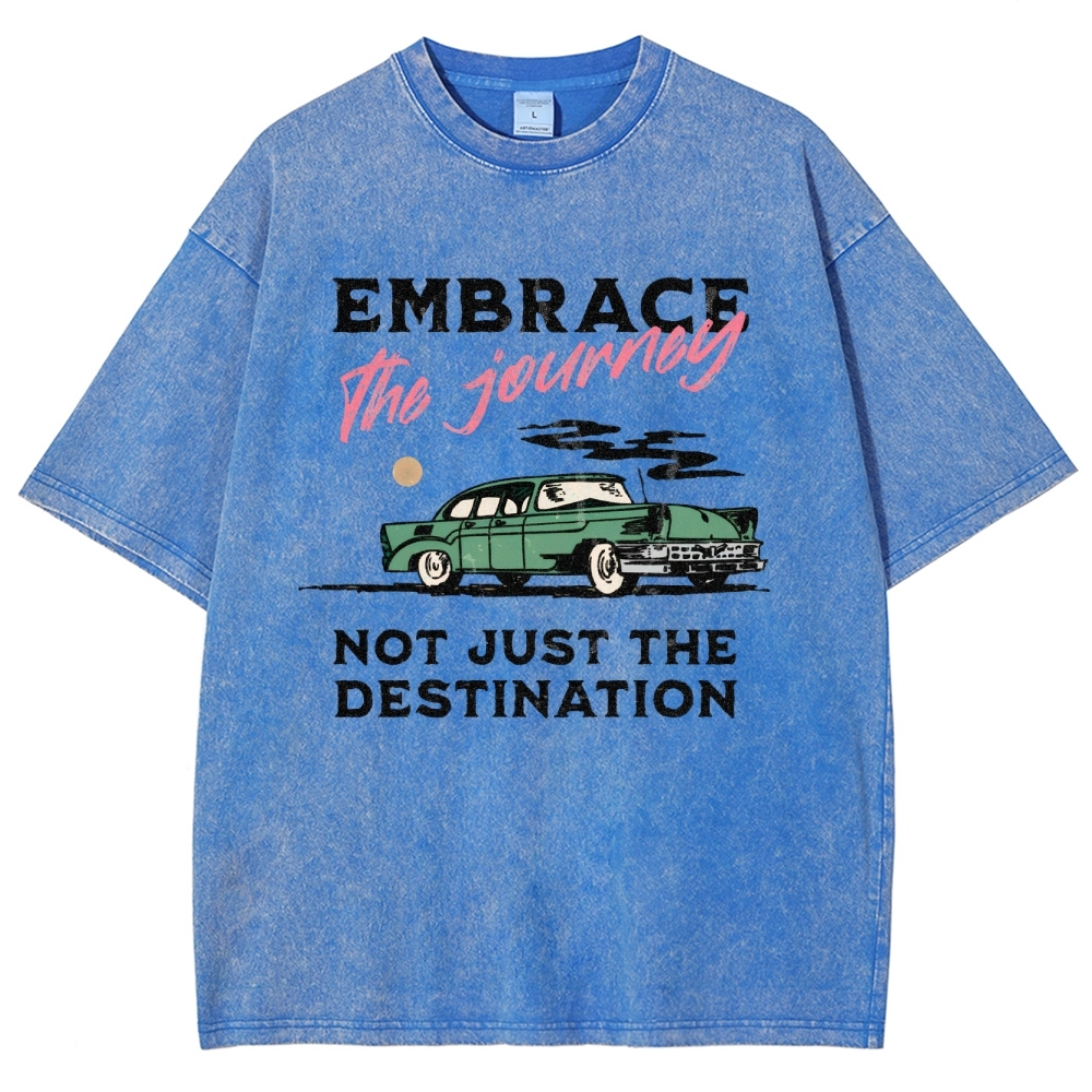 Washed T-Shirt | Unisex Fit Embrace The Journey | TIDESENCE