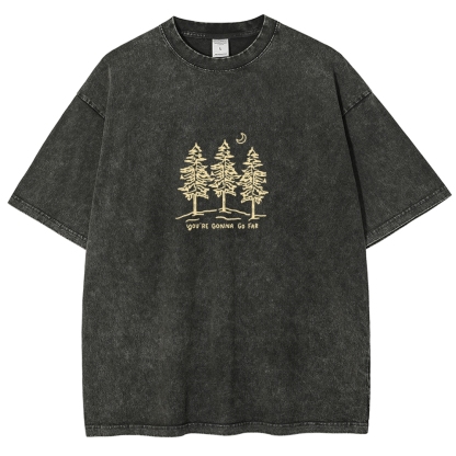 Washed T-Shirt | Forest Unisex Fit Your Gonna Go Far | TIDESENCE