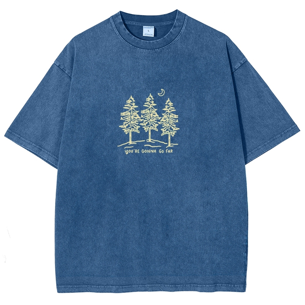 Washed T-Shirt | Forest Unisex Fit Your Gonna Go Far | TIDESENCE