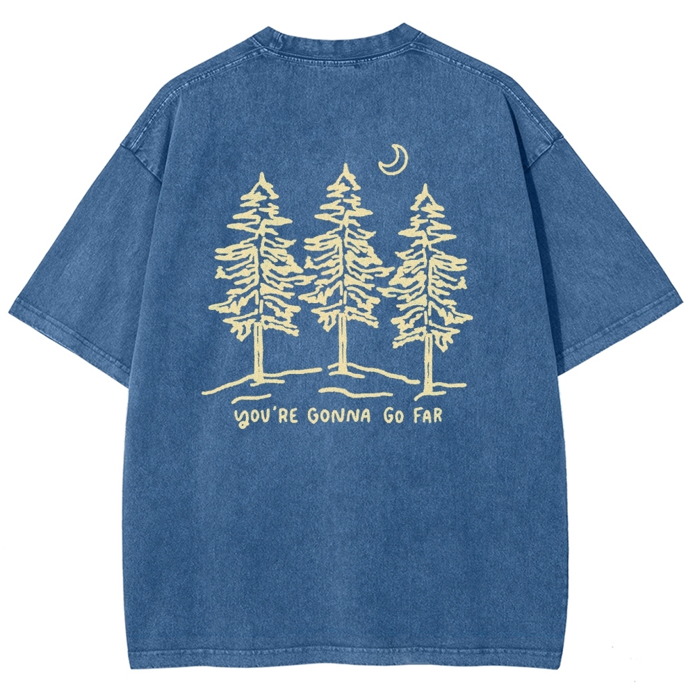 Washed T-Shirt | Forest Unisex Fit Your Gonna Go Far | TIDESENCE