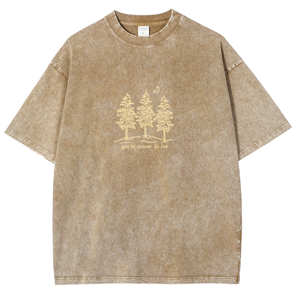 Washed T-Shirt | Forest Unisex Fit Your Gonna Go Far | TIDESENCE