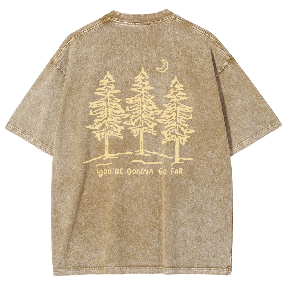 Washed T-Shirt | Forest Unisex Fit Your Gonna Go Far | TIDESENCE