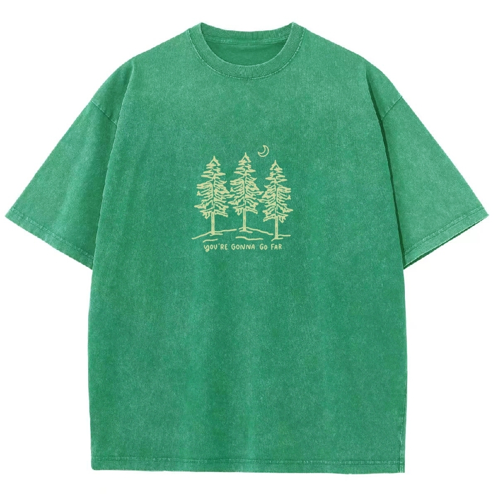 Washed T-Shirt | Forest Unisex Fit Your Gonna Go Far | TIDESENCE