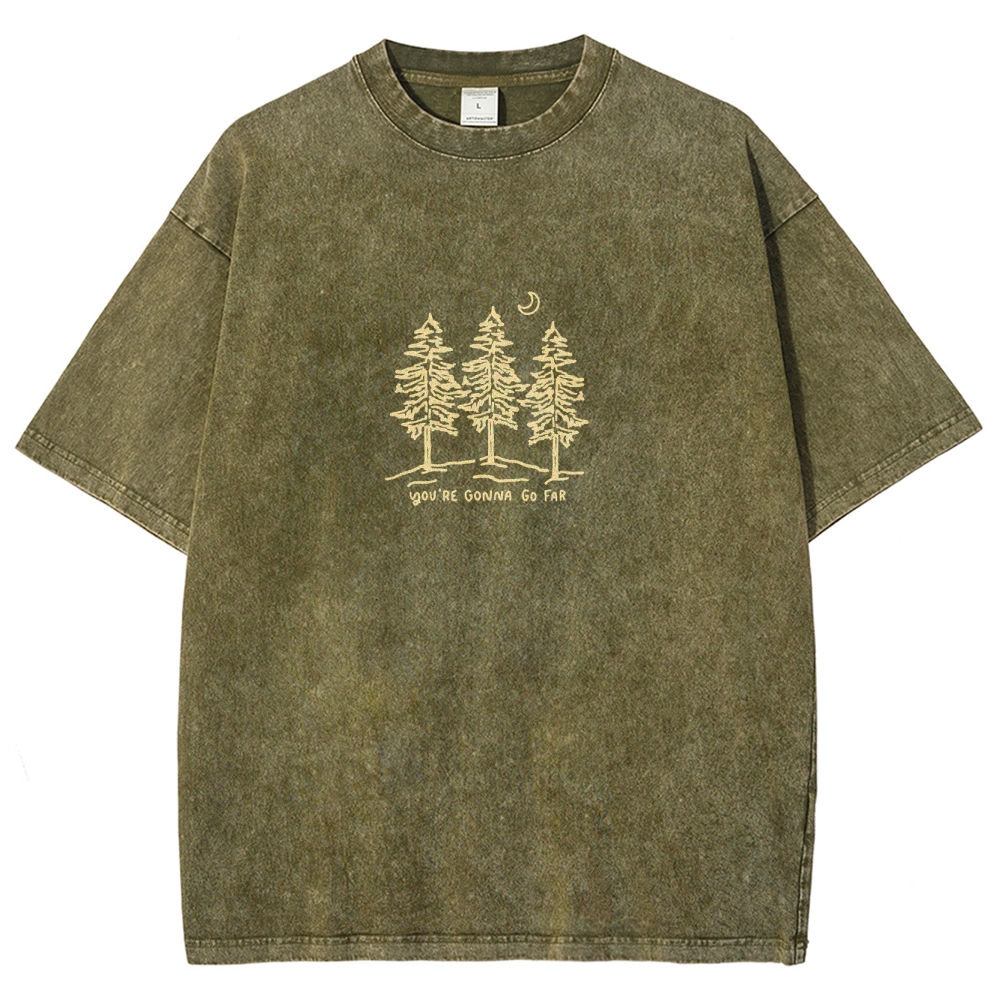 Washed T-Shirt | Forest Unisex Fit Your Gonna Go Far | TIDESENCE