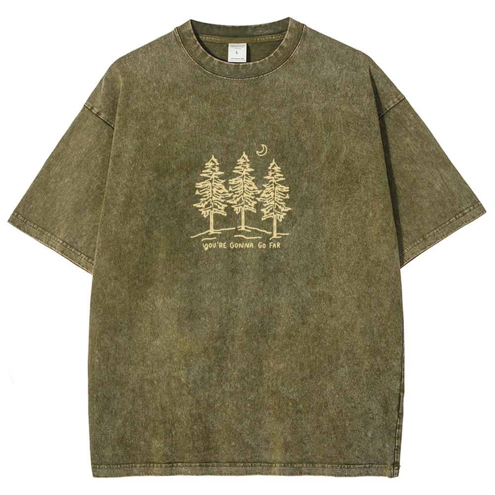 Washed T-Shirt | Forest Unisex Fit Your Gonna Go Far | TIDESENCE