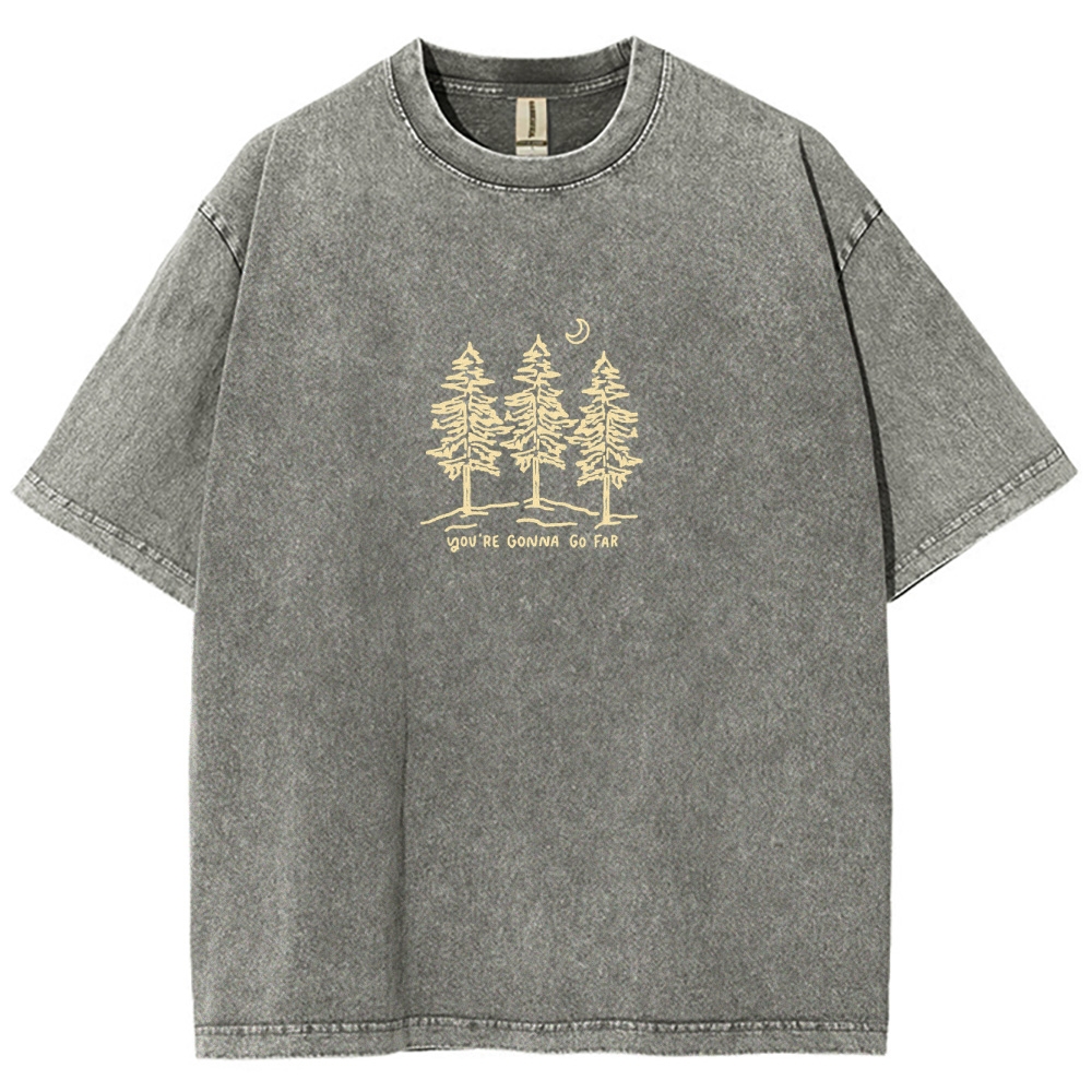 Washed T-Shirt | Forest Unisex Fit Your Gonna Go Far | TIDESENCE
