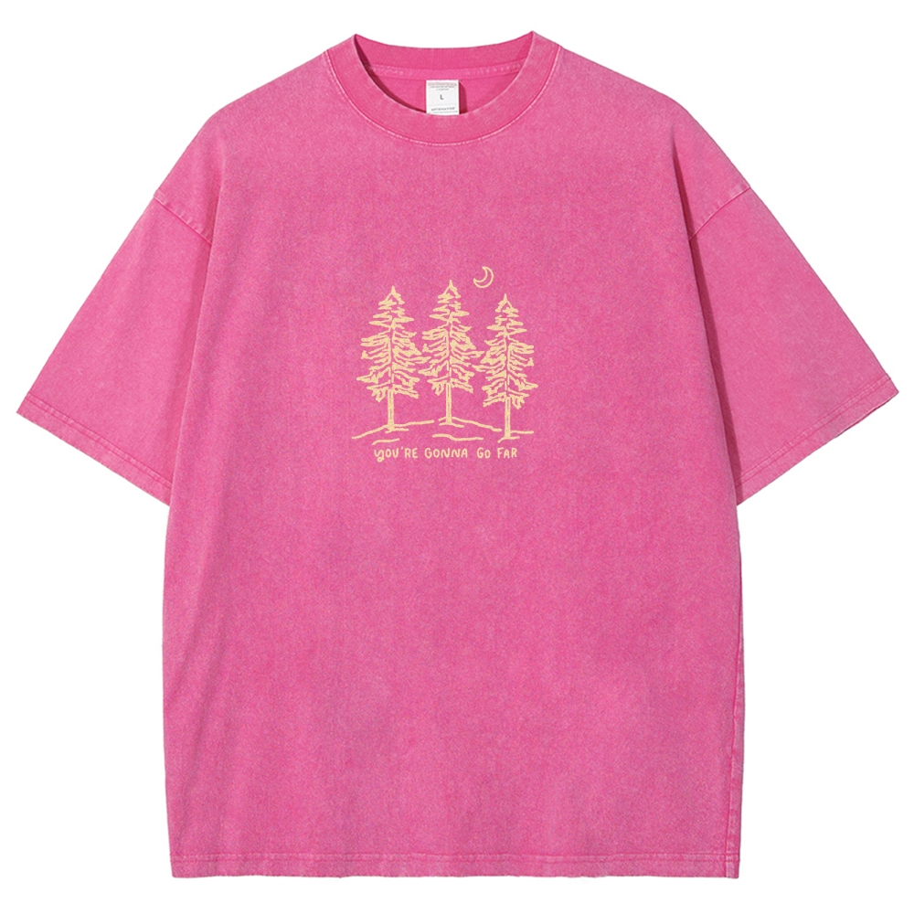 Washed T-Shirt | Forest Unisex Fit Your Gonna Go Far | TIDESENCE