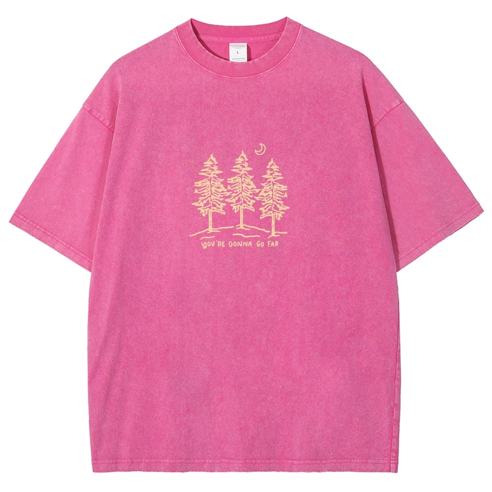 Washed T-Shirt | Forest Unisex Fit Your Gonna Go Far | TIDESENCE