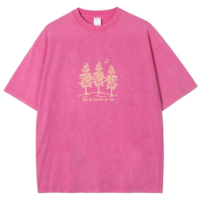 Washed T-Shirt | Forest Unisex Fit Your Gonna Go Far | TIDESENCE
