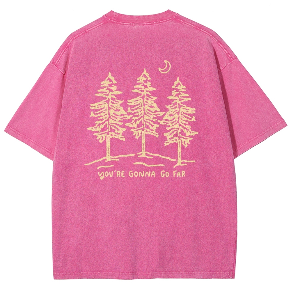 Washed T-Shirt | Forest Unisex Fit Your Gonna Go Far | TIDESENCE
