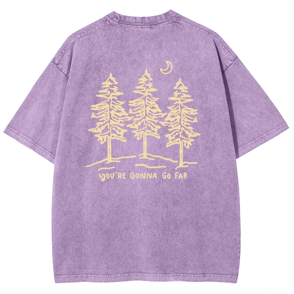 Washed T-Shirt | Forest Unisex Fit Your Gonna Go Far | TIDESENCE