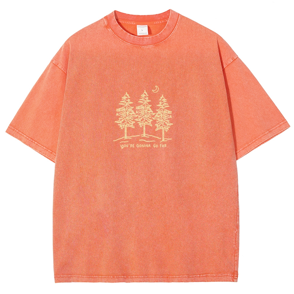 Washed T-Shirt | Forest Unisex Fit Your Gonna Go Far | TIDESENCE