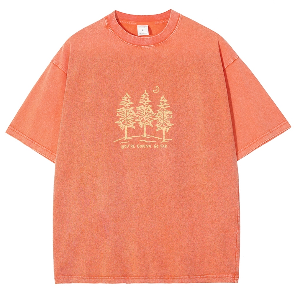 Washed T-Shirt | Forest Unisex Fit Your Gonna Go Far | TIDESENCE