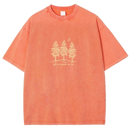 Washed T-Shirt | Forest Unisex Fit Your Gonna Go Far | TIDESENCE