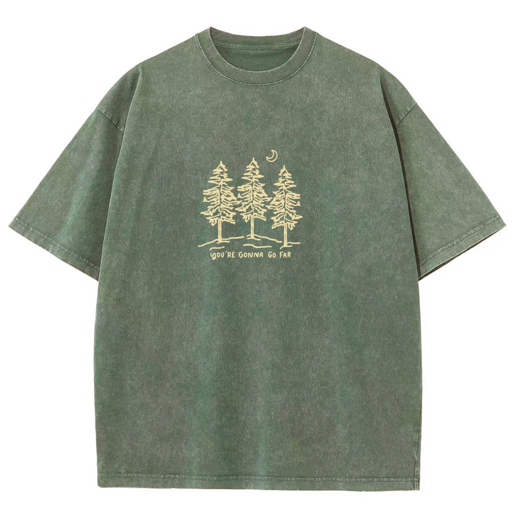 Washed T-Shirt | Forest Unisex Fit Your Gonna Go Far | TIDESENCE
