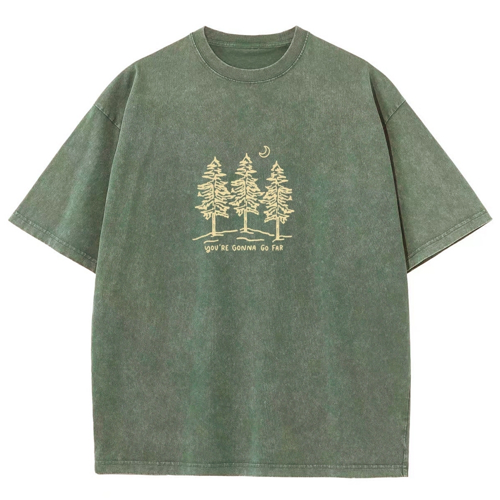Washed T-Shirt | Forest Unisex Fit Your Gonna Go Far | TIDESENCE