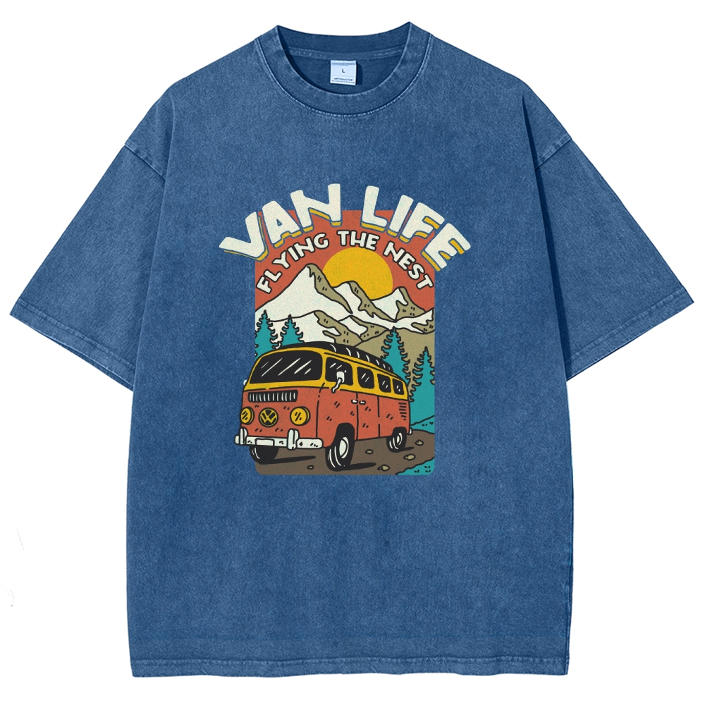 Washed T-Shirt | Adventure Journey Unisex Fit Van Life | TIDESENCE