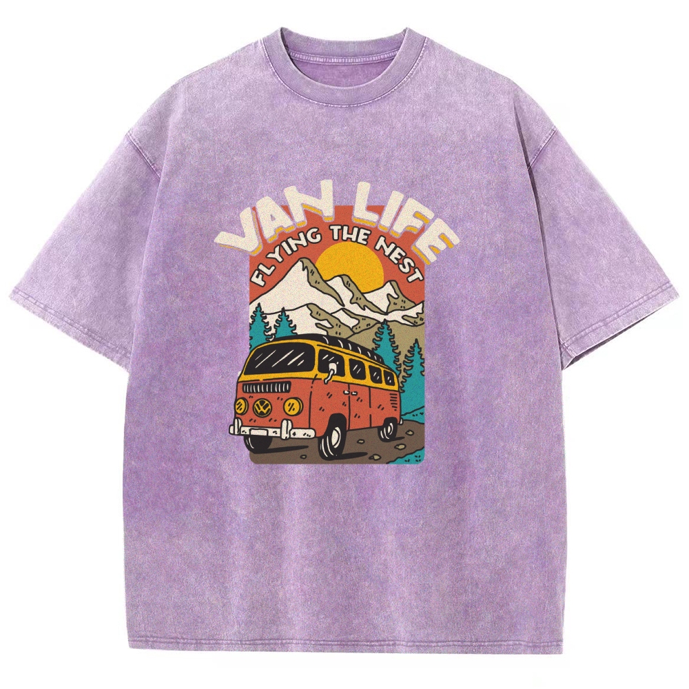 Washed T-Shirt | Adventure Journey Unisex Fit Van Life | TIDESENCE