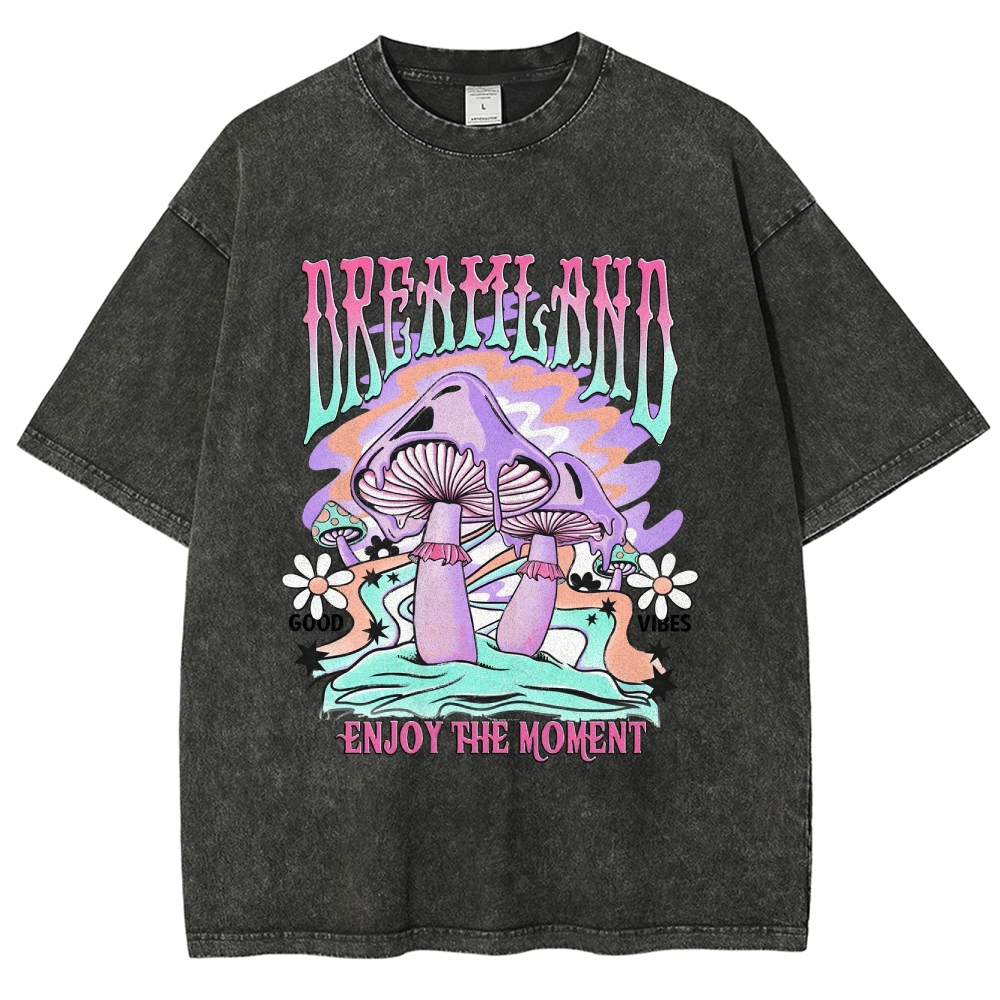Washed T-Shirt | Forest Dreamland Unisex Enjoy The Moment | TIDESENCE