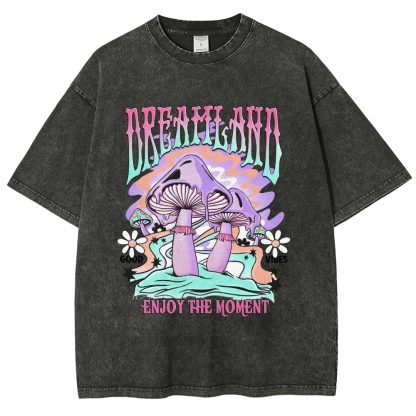 Washed T-Shirt | Forest Dreamland Unisex Enjoy The Moment | TIDESENCE