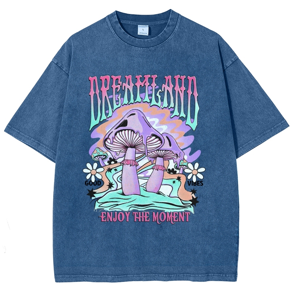 Washed T-Shirt | Forest Dreamland Unisex Enjoy The Moment | TIDESENCE